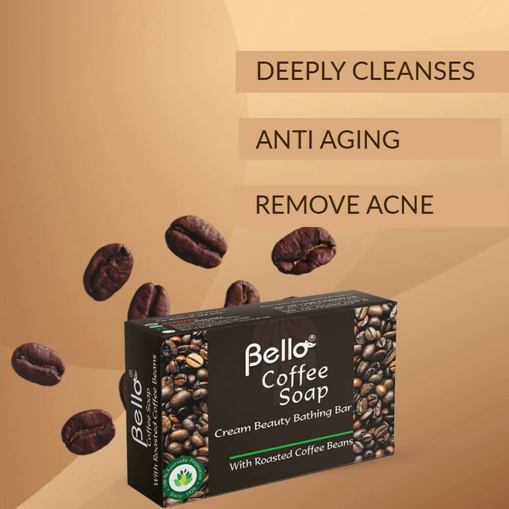 Bello Herbals Coffee Soap | Cream Beauty Bathing Bar | Grocsy