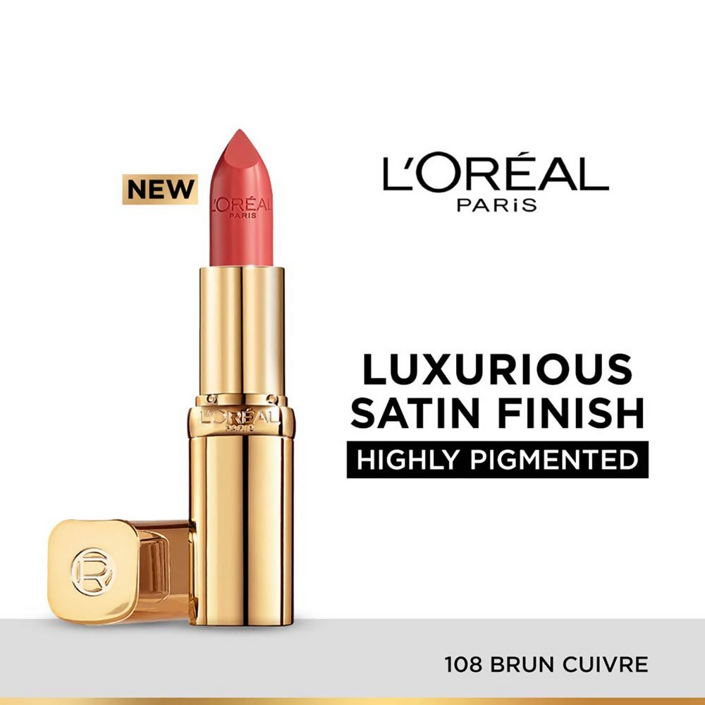 L'Oreal Paris Color Riche Satin Lipstick - 108 Bruin Cuirve | Grocsy