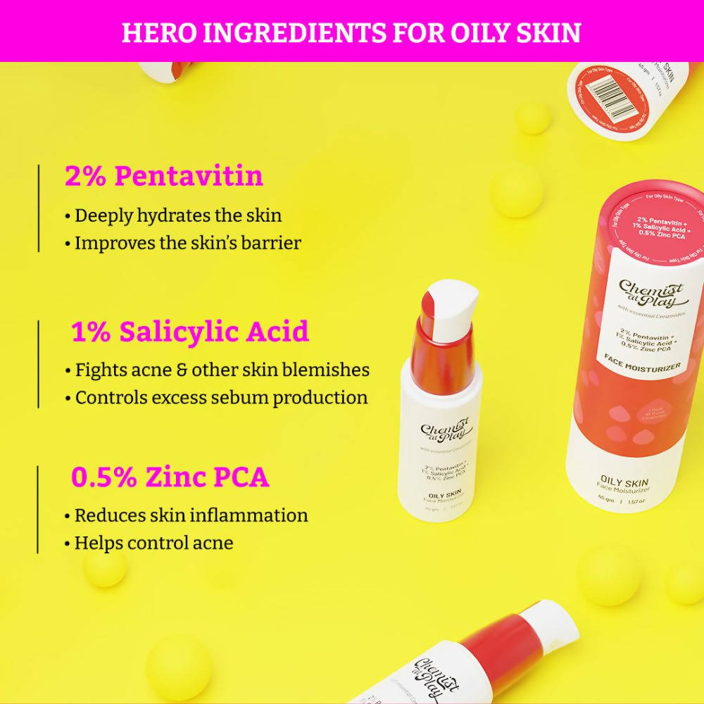 Chemist At Play Oily Skin Face Moisturizer, Hydrates & Controls Excess Sebum Production, Repairs the Skin | Grocsy