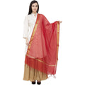 A R Silk VNS Border Buti Fancy Dupatta Color Red Dupatta or Chunni | Grocsy