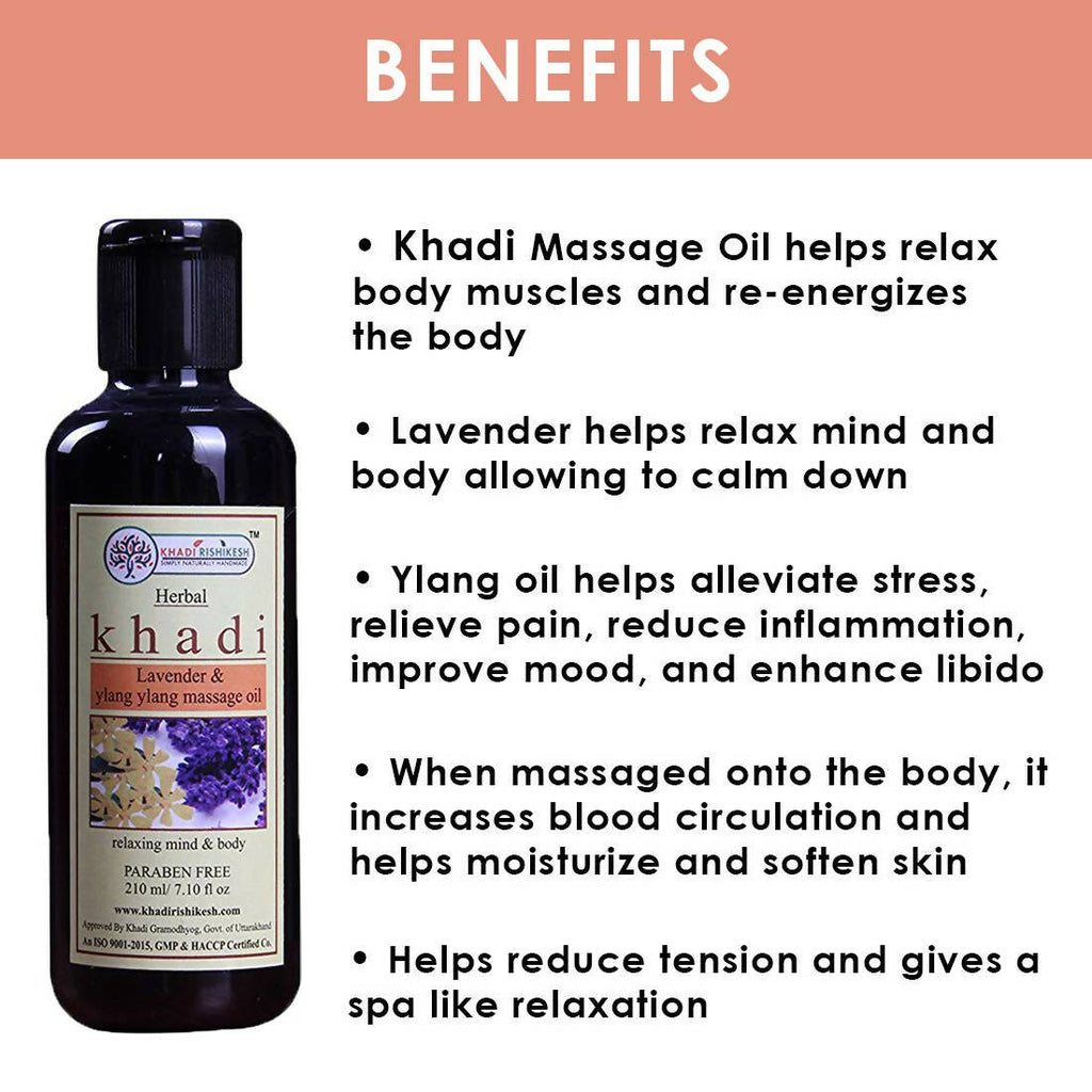 Khadi Rishikesh Herbal Lavender & Ylang Ylang Massage Oil For Full Body | Grocsy