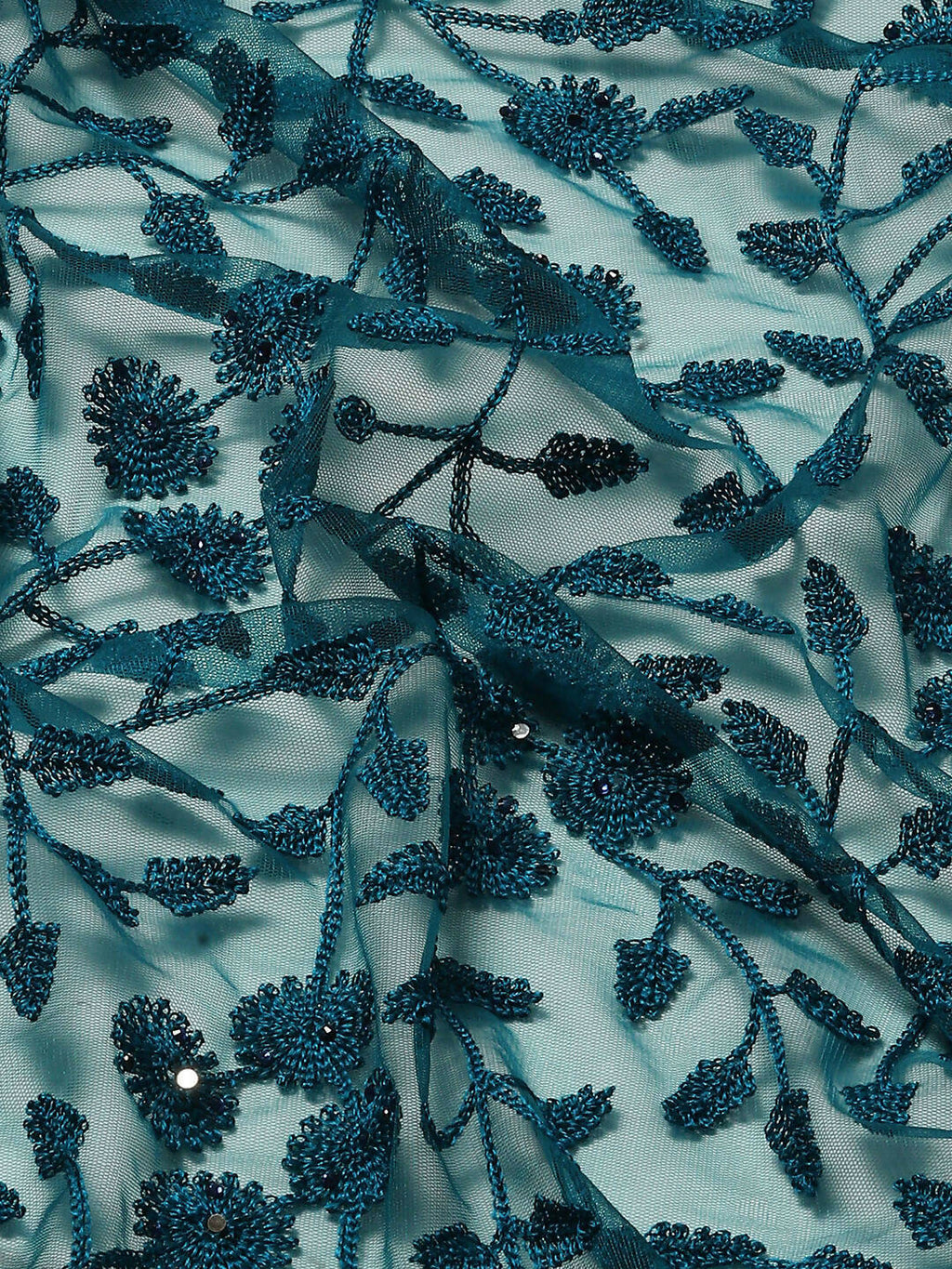 Blue Woven Design Net Saree with Blouse Piece - Kalamkari | Grocsy
