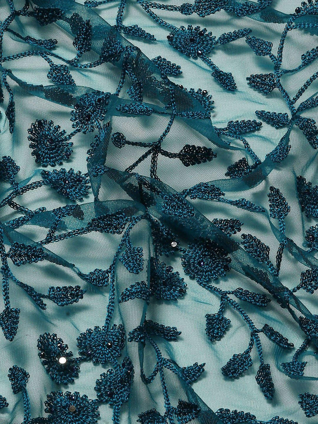 Blue Woven Design Net Saree with Blouse Piece - Kalamkari | Grocsy