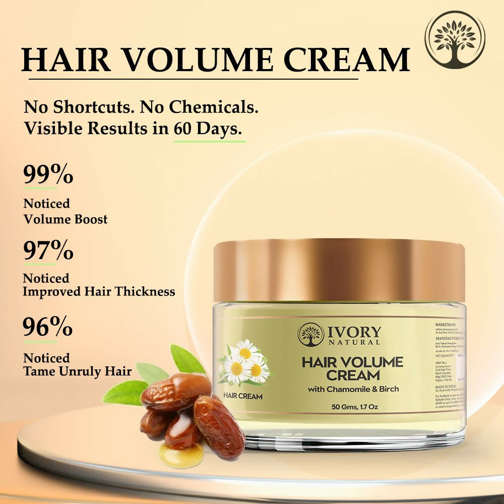 Ivory Natural Hair Volume Cream For Thicker, Fuller Looking Hair | Grocsy