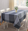 Airwill 100% Cotton Checkered Pattern 4 Seater Square Table Cover - Black & Grey | Grocsy
