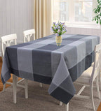 Airwill 100% Cotton Checkered Pattern 4 Seater Square Table Cover - Black & Grey | Grocsy