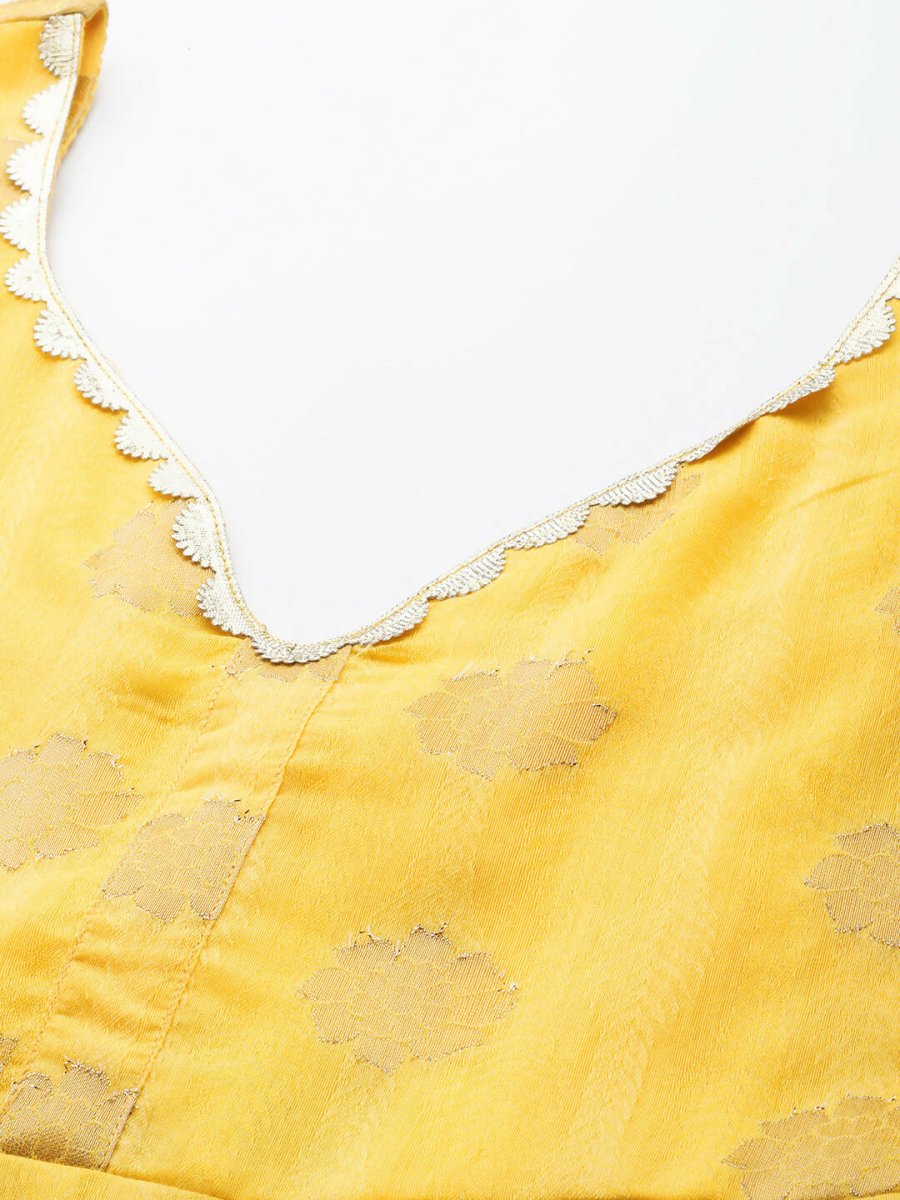 Ahalyaa Women's Traditional wear Dress - Yellow | Grocsy