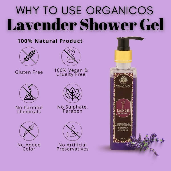 Organicos Lavender Shower Gel | Grocsy