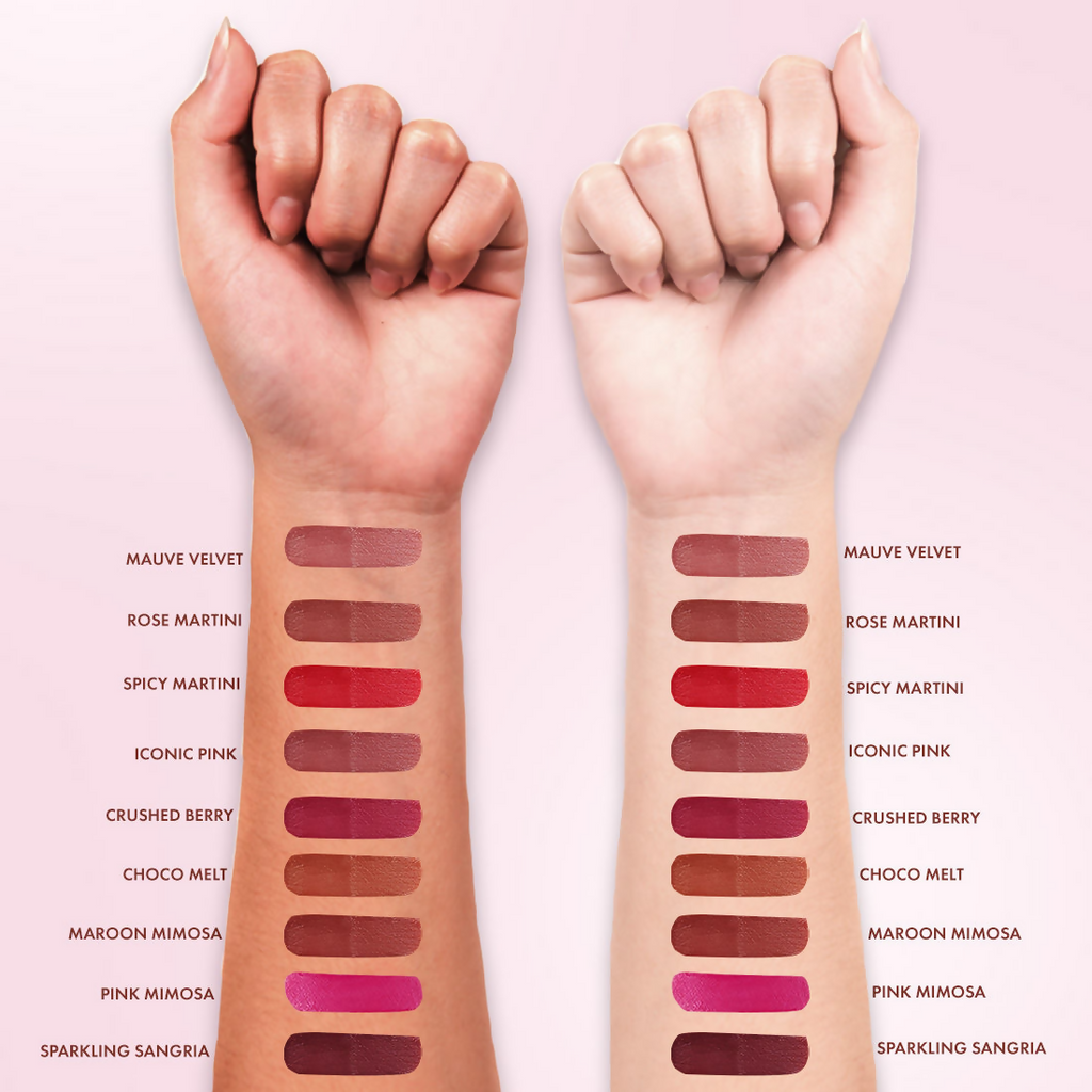 mCaffeine Shades Creamy Matte Kiss Bullet Lipstick Moisturizing Lightweight - Rose Martini | Grocsy