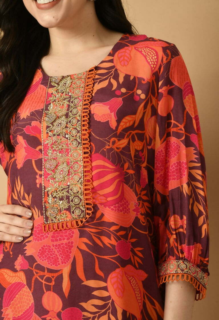 Joban Fashion Red Maslin Kurta Set | Grocsy