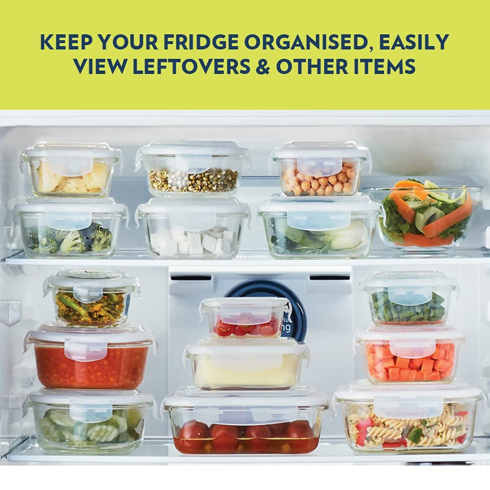 Borosil Klip N Store Glass Storage Containers - Set of 2 | Grocsy