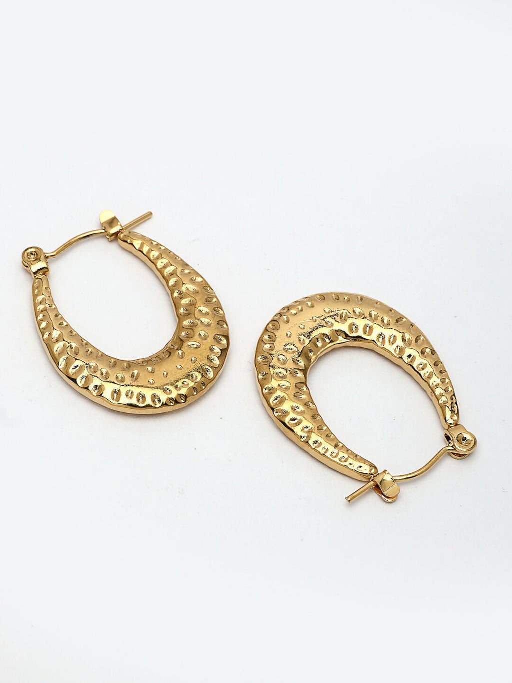 NVR Women's Gold-Polished Contemporary Hoop Earrings | Grocsy