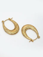 NVR Women's Gold-Polished Contemporary Hoop Earrings | Grocsy