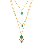 Nuyug 18k Trio Pendant Gold Anti Tarnish Necklace | Grocsy