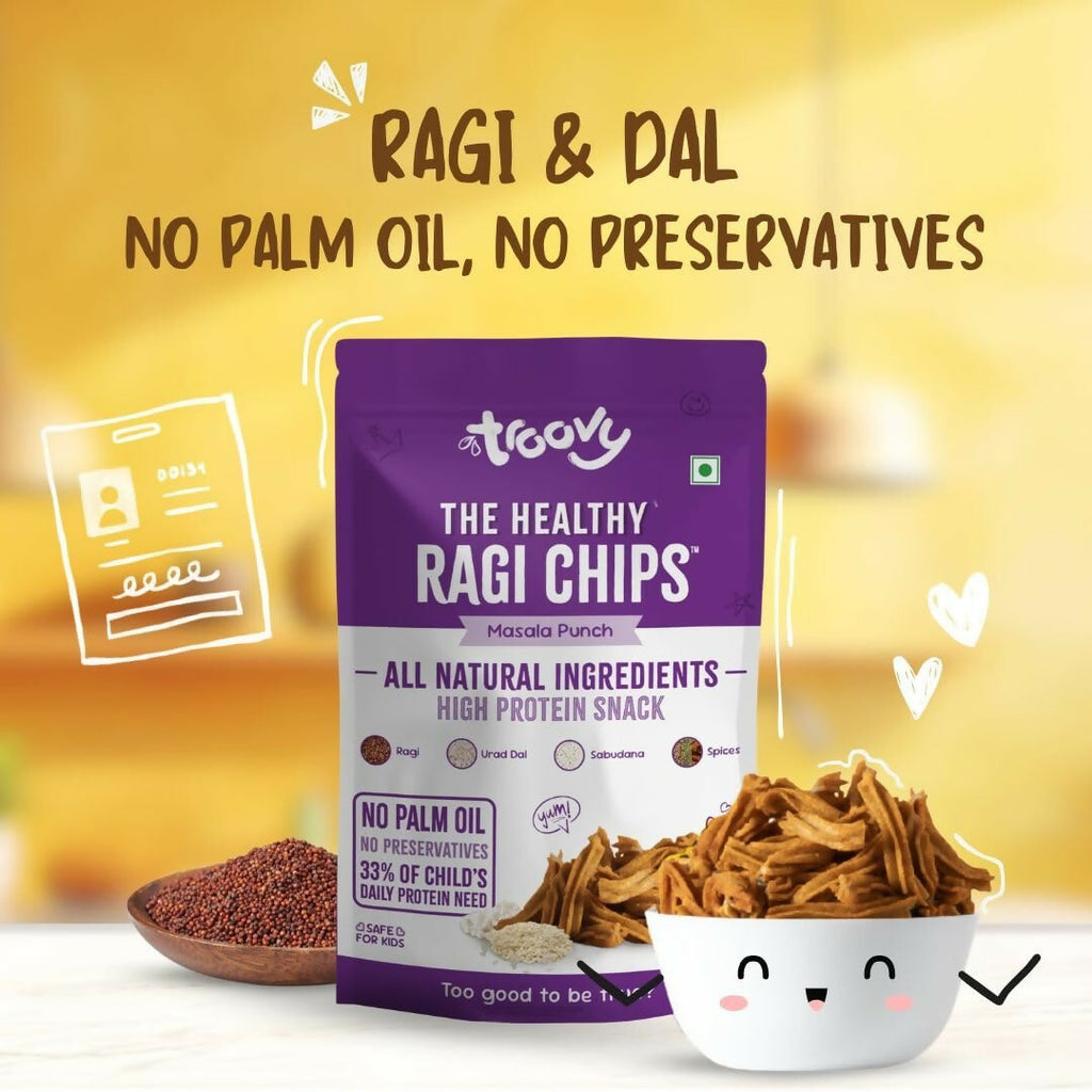 Troovy Healthy Masala Ragi Chips Tasty & High Protein Snacks | Grocsy