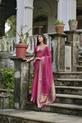 Pink Kalyani Silk Woven Design Saree - Priyalaxmi | Grocsy