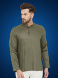 Even Apparels Men's Pure Cotton Green Kurta | Grocsy