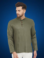 Even Apparels Men's Pure Cotton Green Kurta | Grocsy