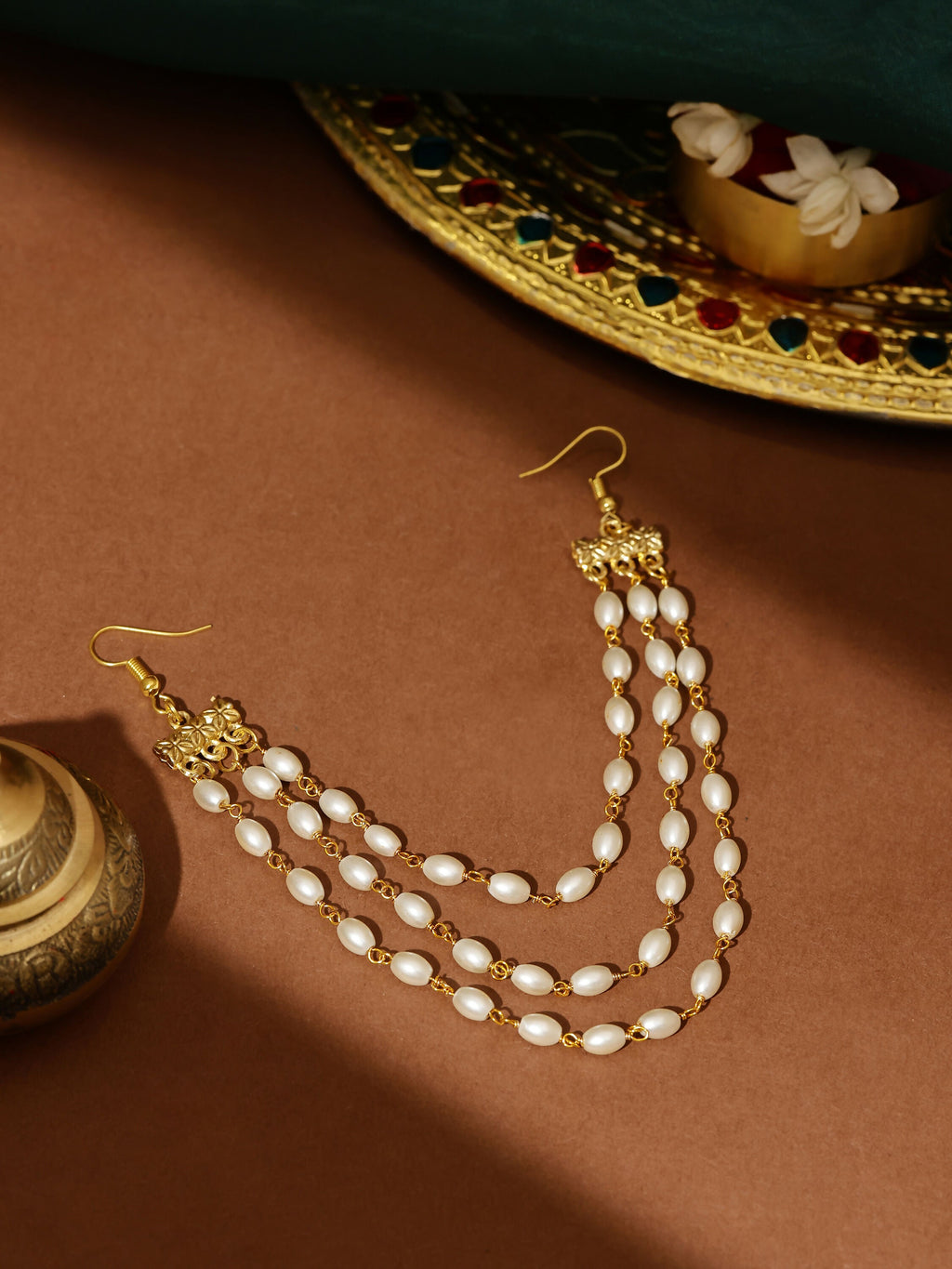 Ruby Raang Gold Pearl Hair Jewelry | Grocsy