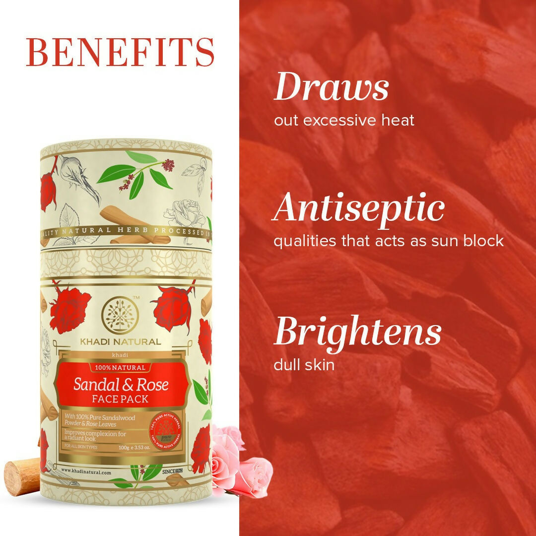 Khadi Natural Sandalwood & Rose Face Pack | Grocsy