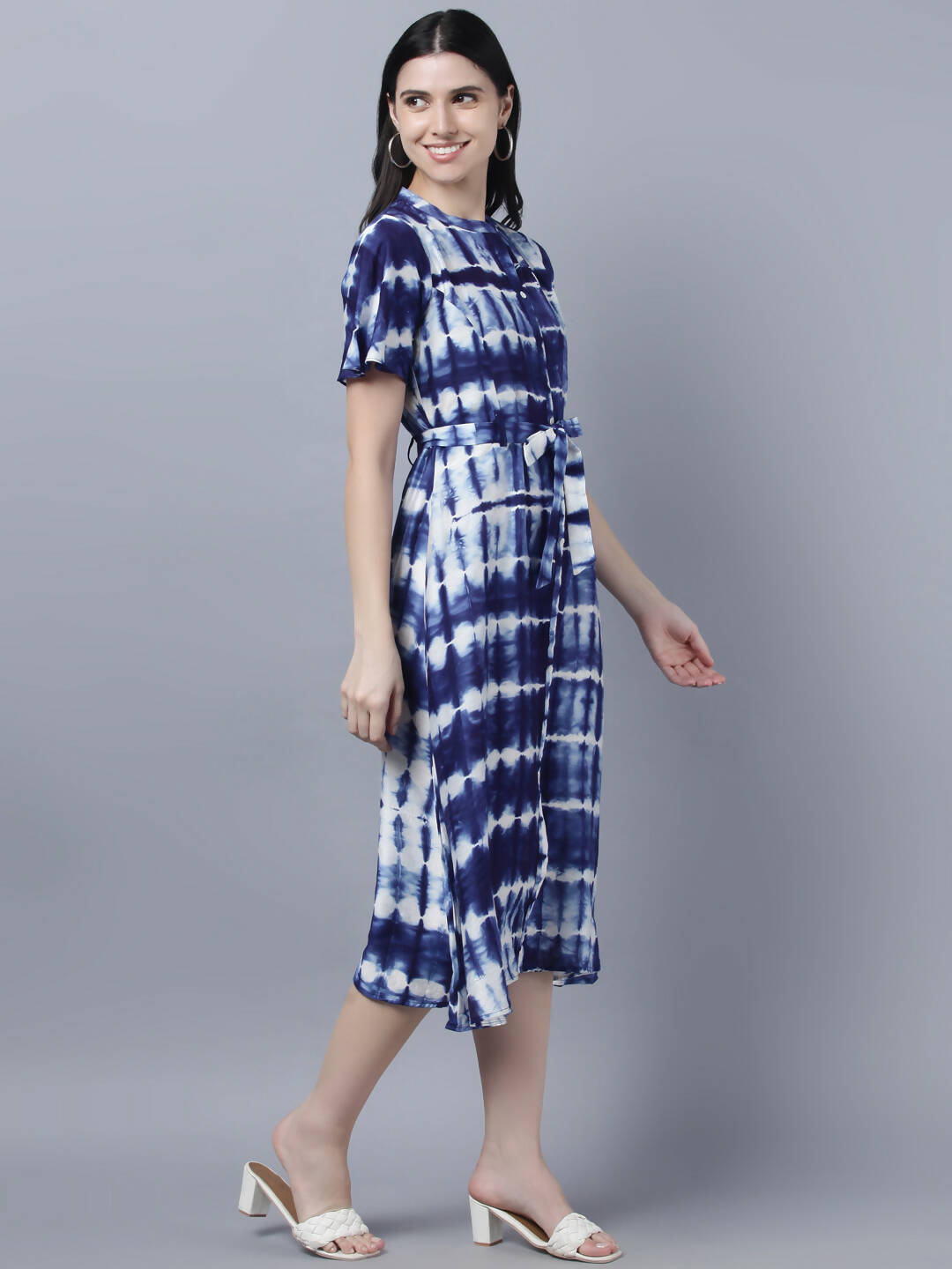 Myshka Stylish Multicolor Half Sleeve Women's Dress | Grocsy