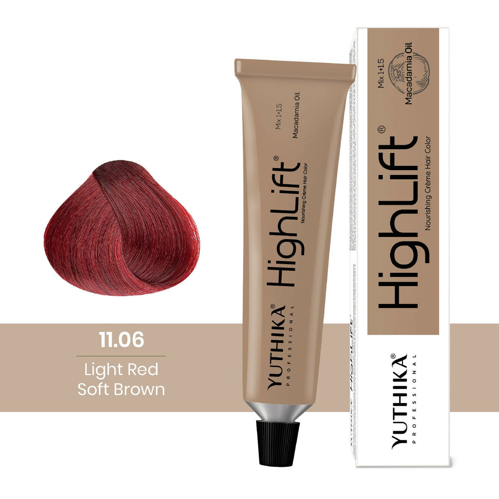Yuthika Professional High lift Creme Hair Colour 11.06 Light Red Soft Brown | Grocsy