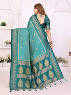 Aastha Fashion Aqua South Soft Silk Zari Weaving Saree | Grocsy