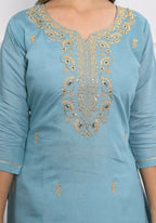 Lavender Viscose Silk Embroidery with Thread and sequence Stitched Suit With Dupatta - Tanisha | Grocsy