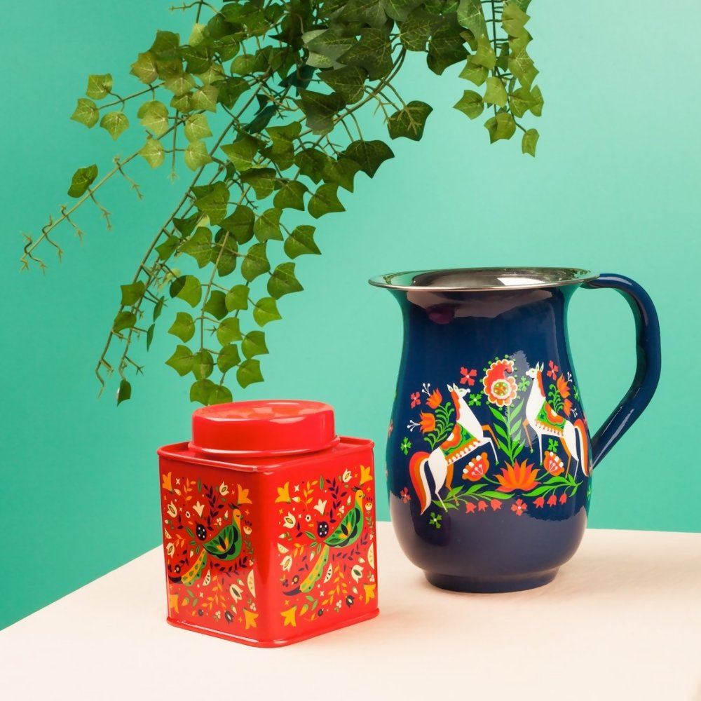 Chumbak Dark Red Storage Tin | Grocsy