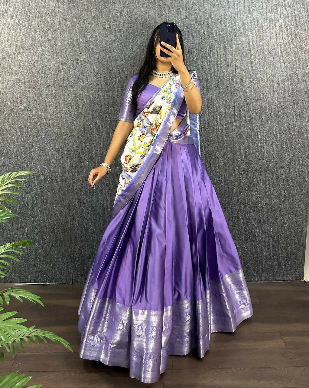 Teeya Creation New Latest Trendy Stylish Lehenga Choli Set - Lavender | Grocsy