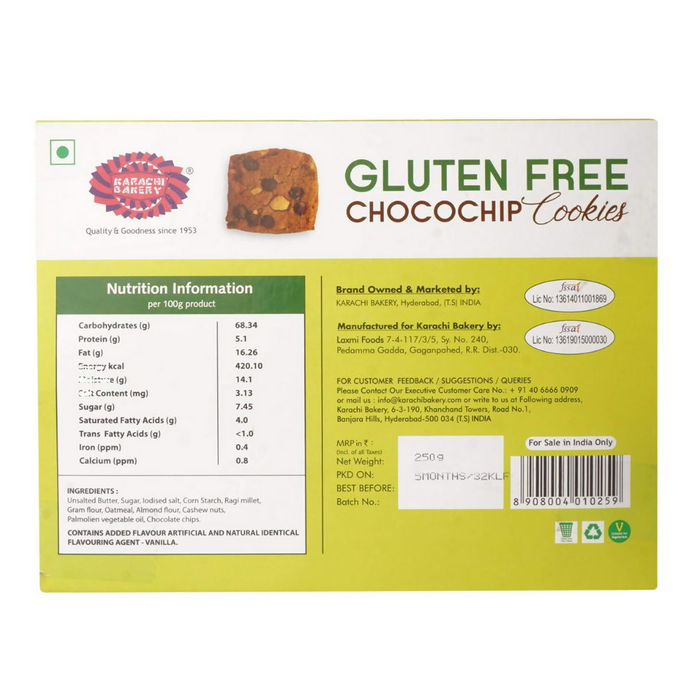 Karachi Bakery Gluten Free Biscuits (Chocochip) | Grocsy