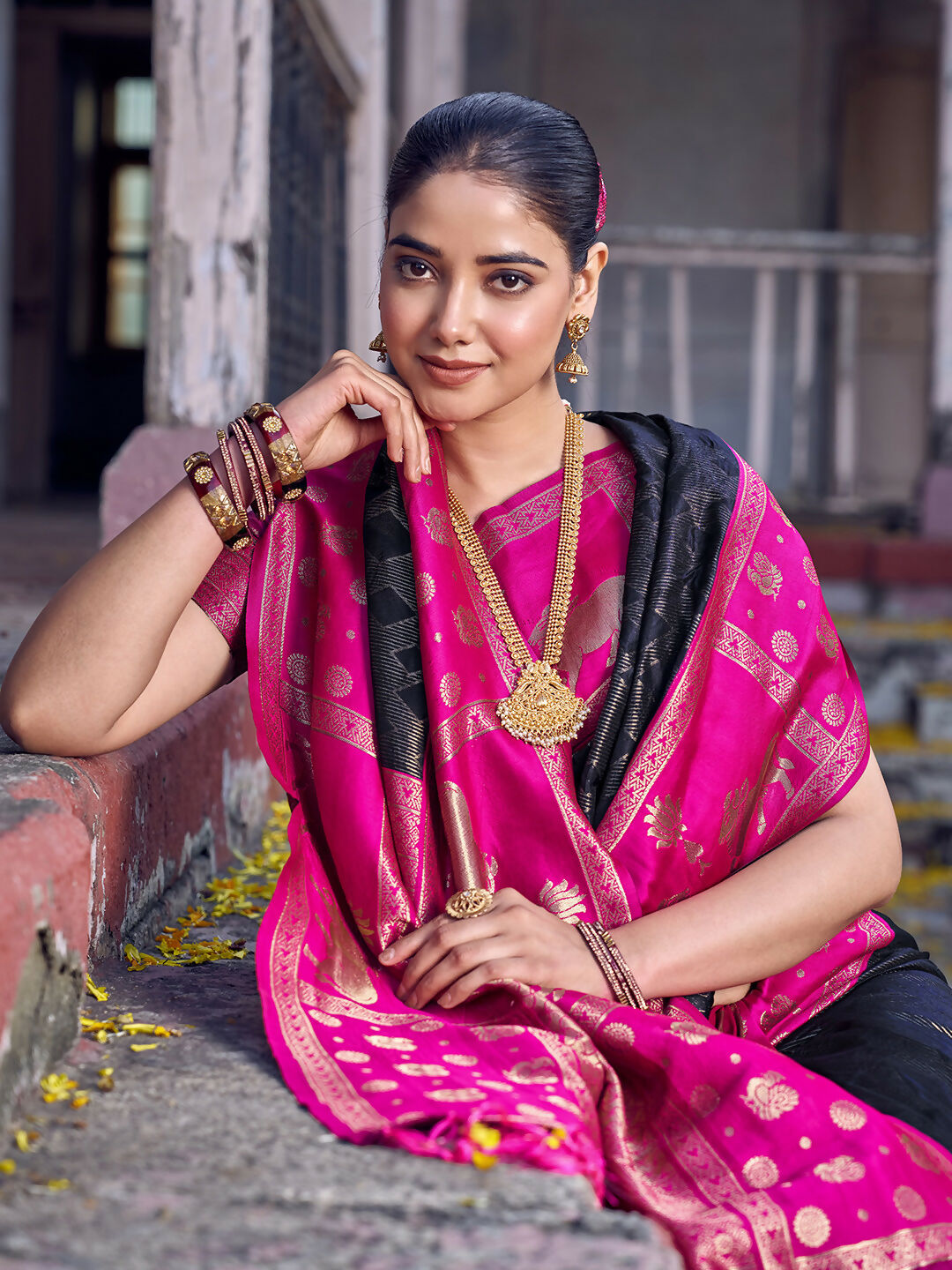 Shree Shyam Fashion Black Soft Silk Saree | Grocsy