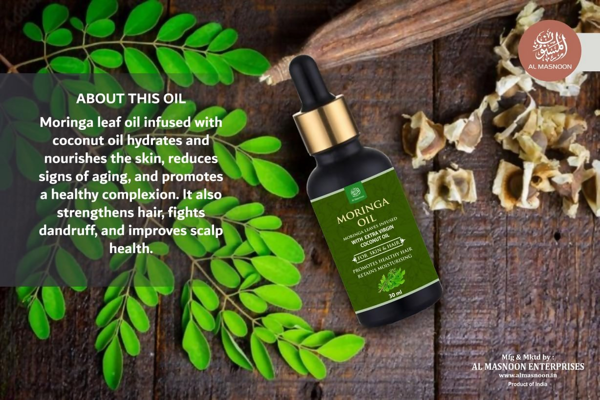 Al Masnoon Moringa Oil Infused with Extra Virgin Coconut Oil | Grocsy