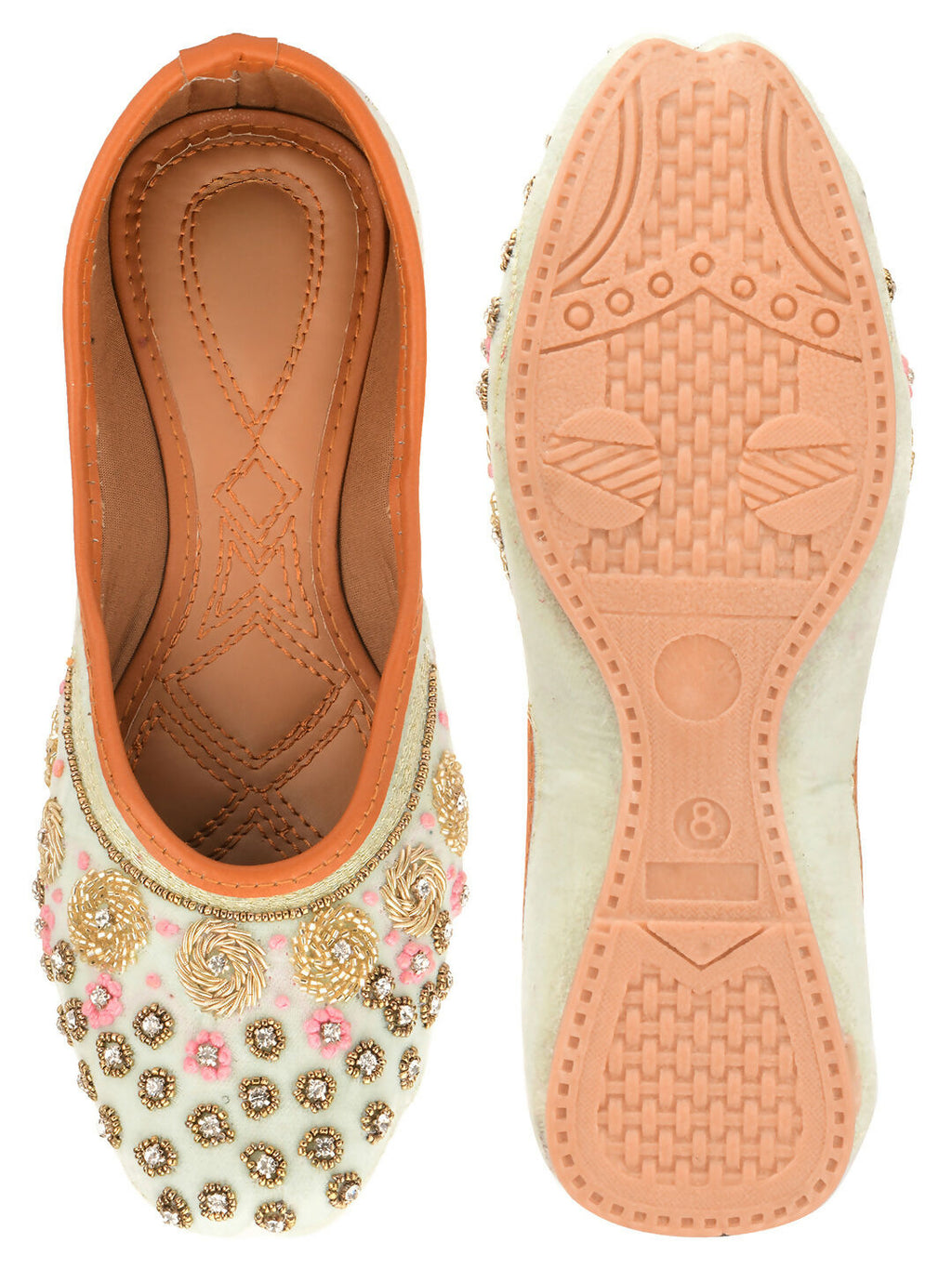 Desi Colour Women Indian Ethnic Footwear-Grey Emb | Grocsy