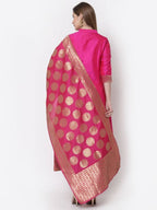 Myshka Pink Color Silk Solid Anarkali Gown With Dupatta | Grocsy