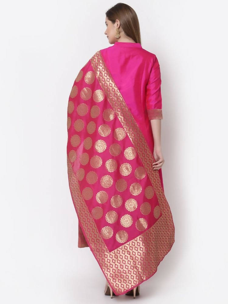 Myshka Pink Color Silk Solid Anarkali Gown With Dupatta | Grocsy