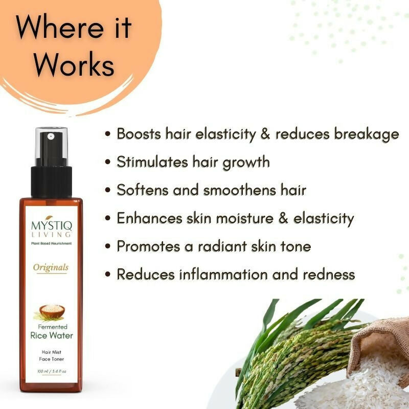 Mystiq Living Fermented Rice Water Toner Spray | Grocsy