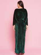 Joban Fashion Green Velvet Hand Embellished Gown | Grocsy