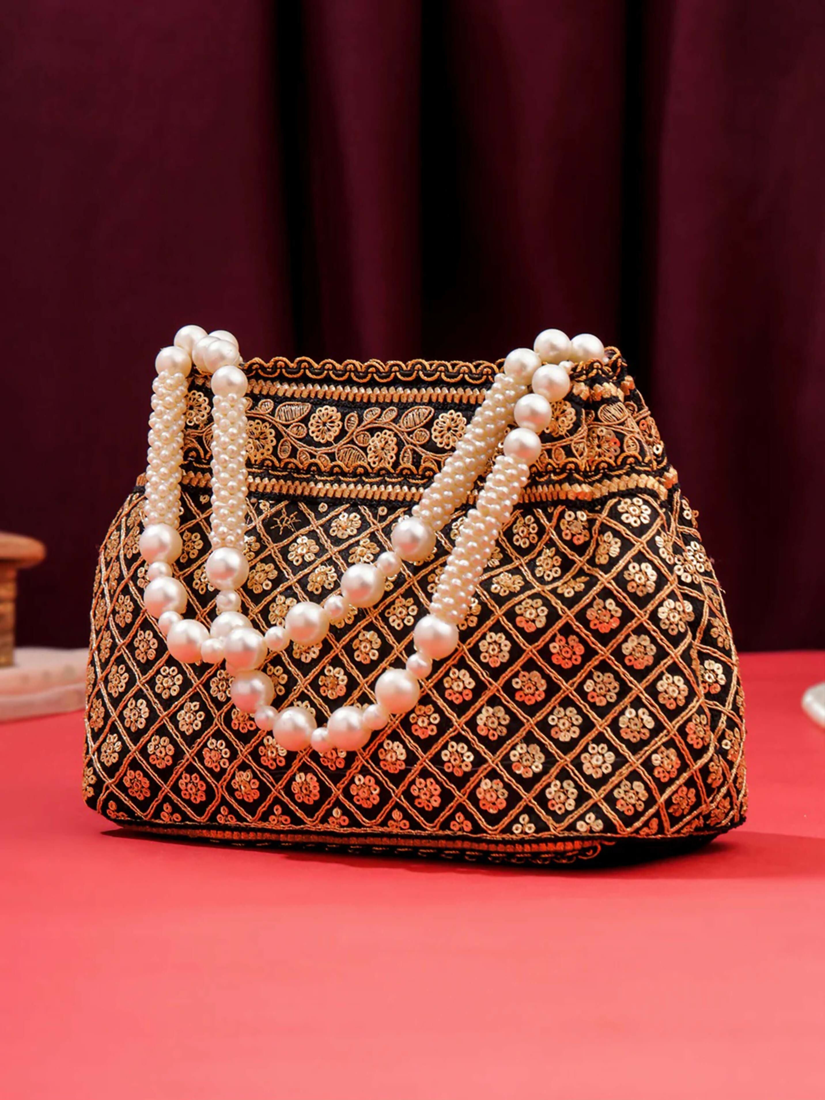 Joban Fashion Handcrafted Potli Bags - Black | Grocsy
