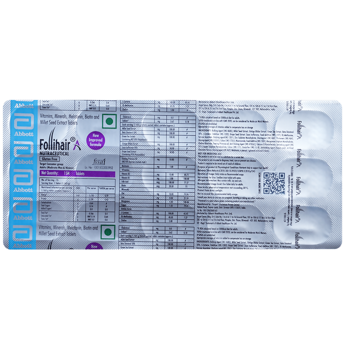 Follihair A Tablets Gluten Free | Grocsy