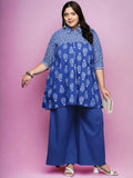 Ahalyaa Women's Traditional wear Tunic - Indigo blue | Grocsy