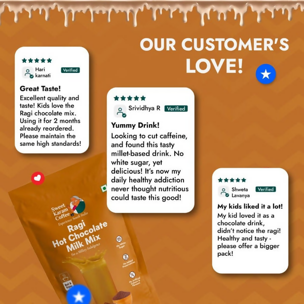 Sweet Karam Coffee Ragi Hot Chocolate Milk Mix | Grocsy