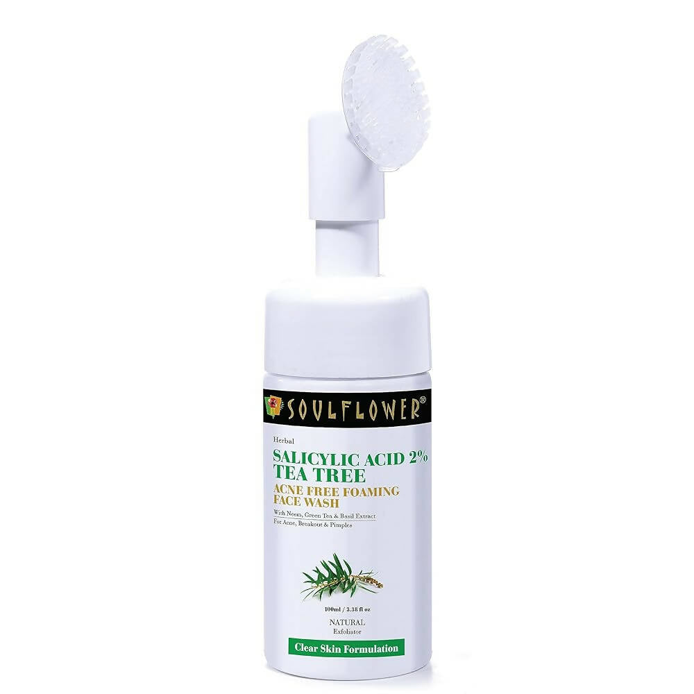 Soulflower 2% Salicylic Acid Acne Free Foaming Face Wash | Grocsy