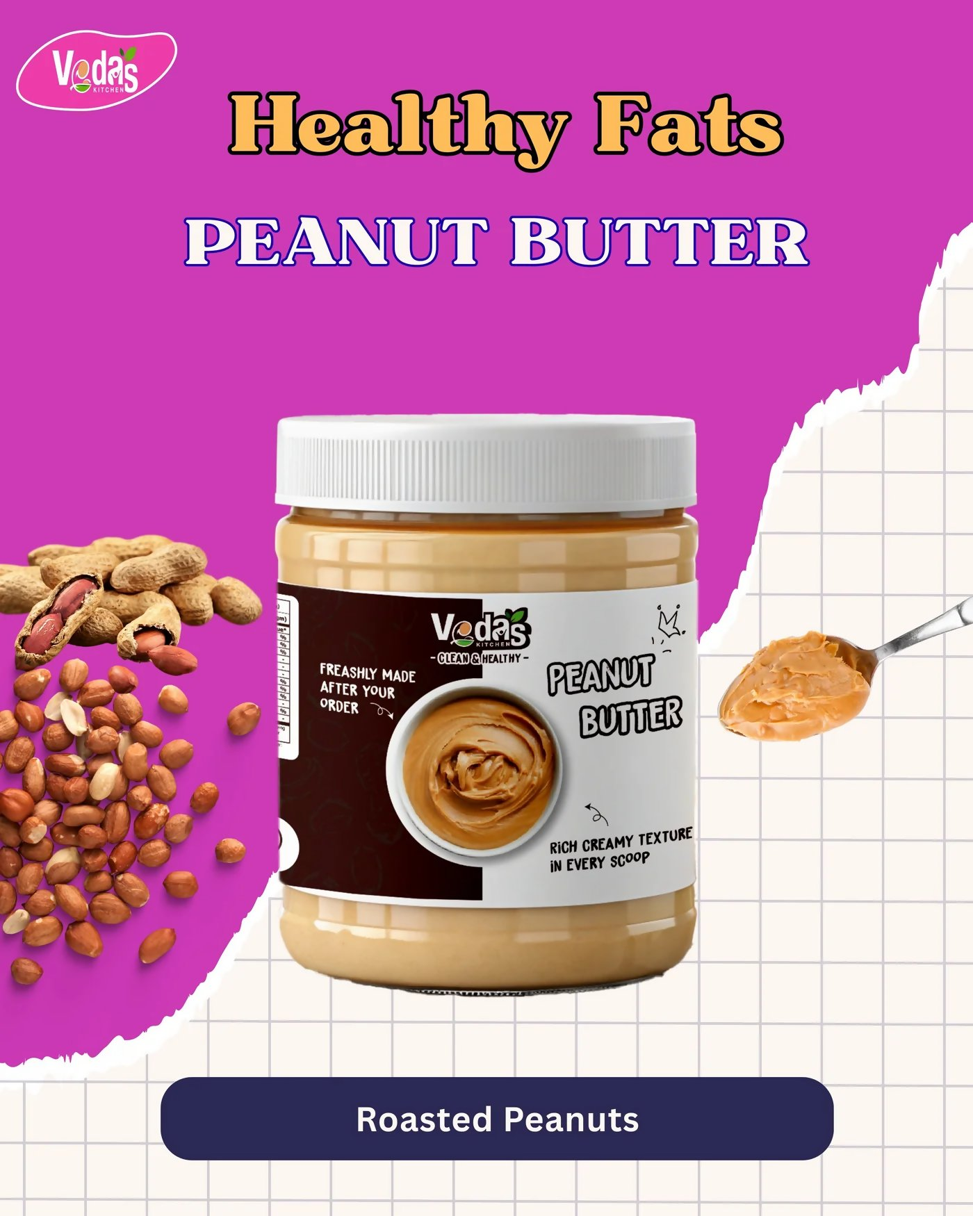 Vedas Kitchen Peanut Butter | Grocsy