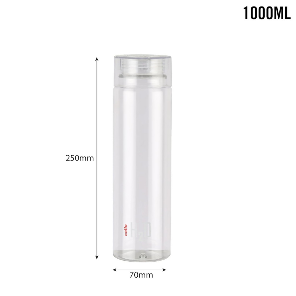 Cello H2O Round Unbreakable Plastic Water Bottle Premium Edition | Grocsy