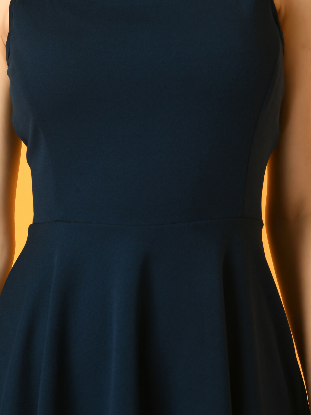 Myshka Women's Navy Blue Solid Party Dress | Grocsy