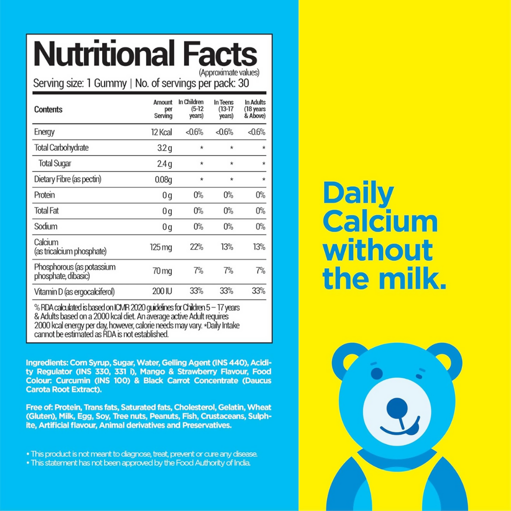 NutriBears Kids Calcium Gummies | Grocsy