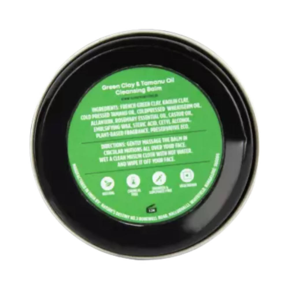 Nature's Destiny Green Clay & Tamanu Oil Cleansing Balm | Grocsy