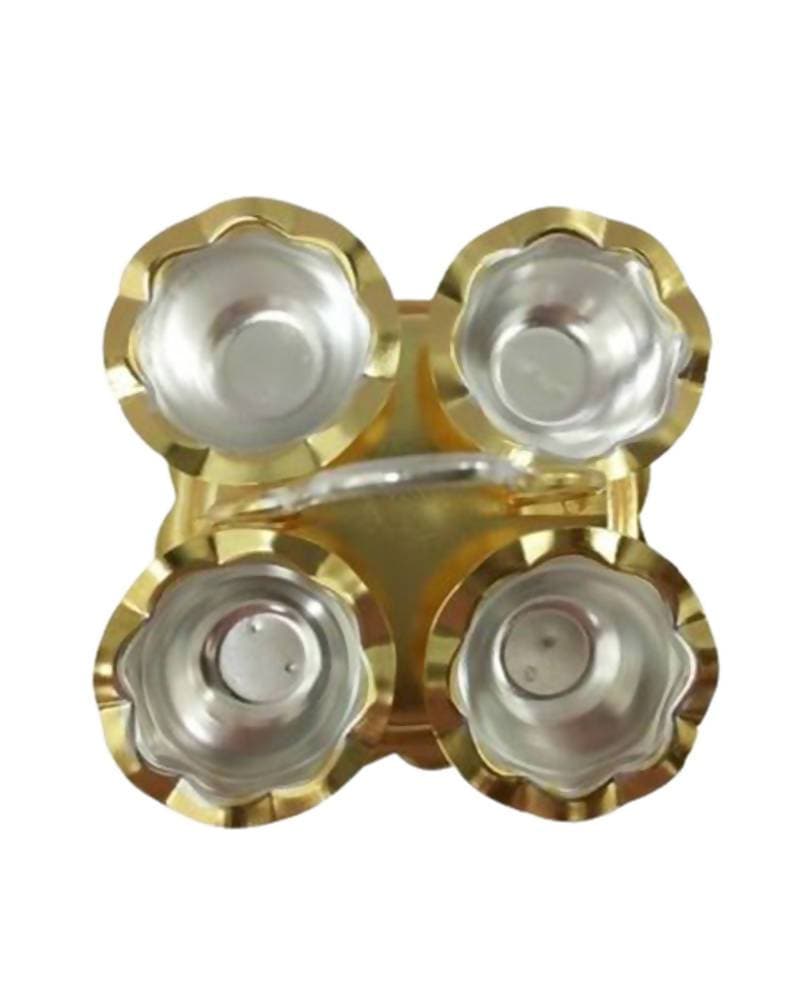 Puja N Pujari Kumkum Holder With Gold-Polished | Grocsy