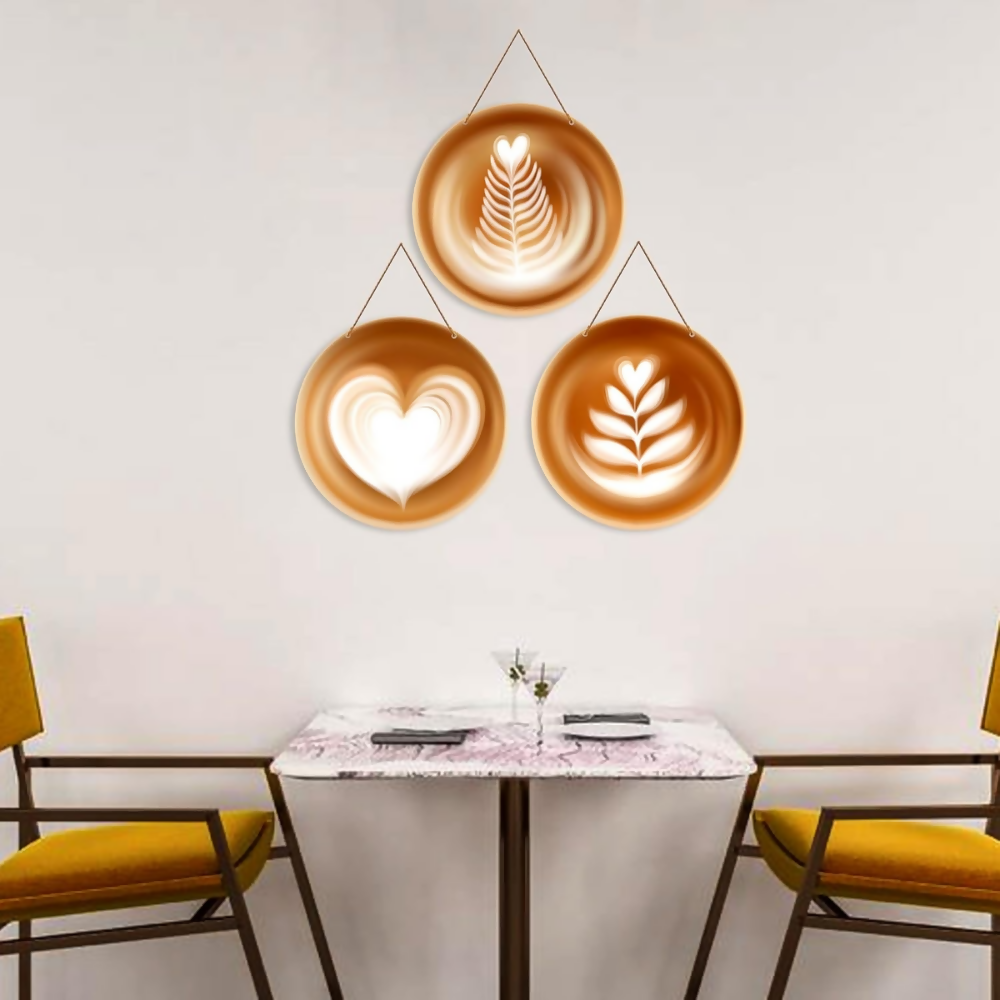 Artvibes Modern Coffee Latte Decorative MDF Wooden Wall Art | Grocsy